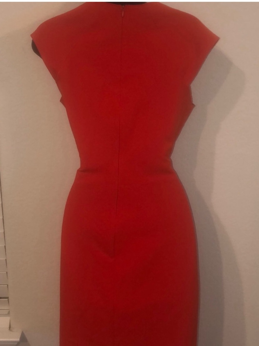 Classy orange Cap-Sleeve Sheath Dress - Picture 3 of 5